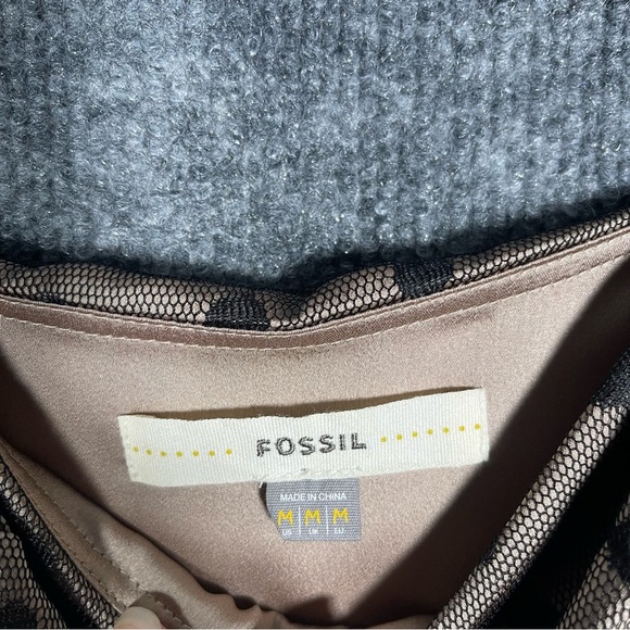 Fossil Women’s Medium Polka Dot Black Champagne Cocktail Dark Fairy Mini Dress - Picture 4 of 11